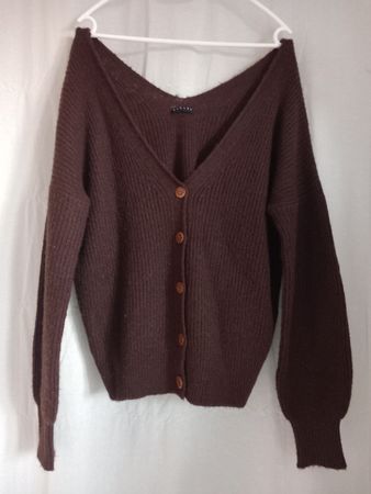 Pull brun en tricot