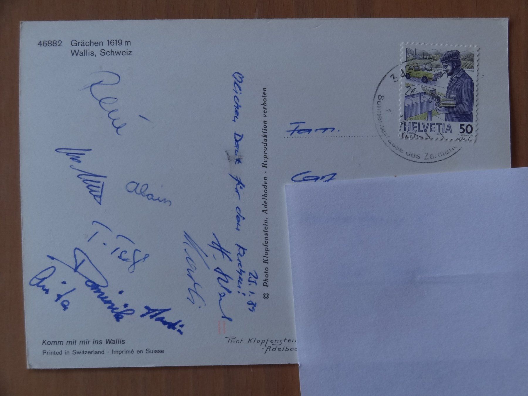 Cartoline postali: Grächen - Winter - 1989 – Usato da St Léonard venduto da Riglin 1