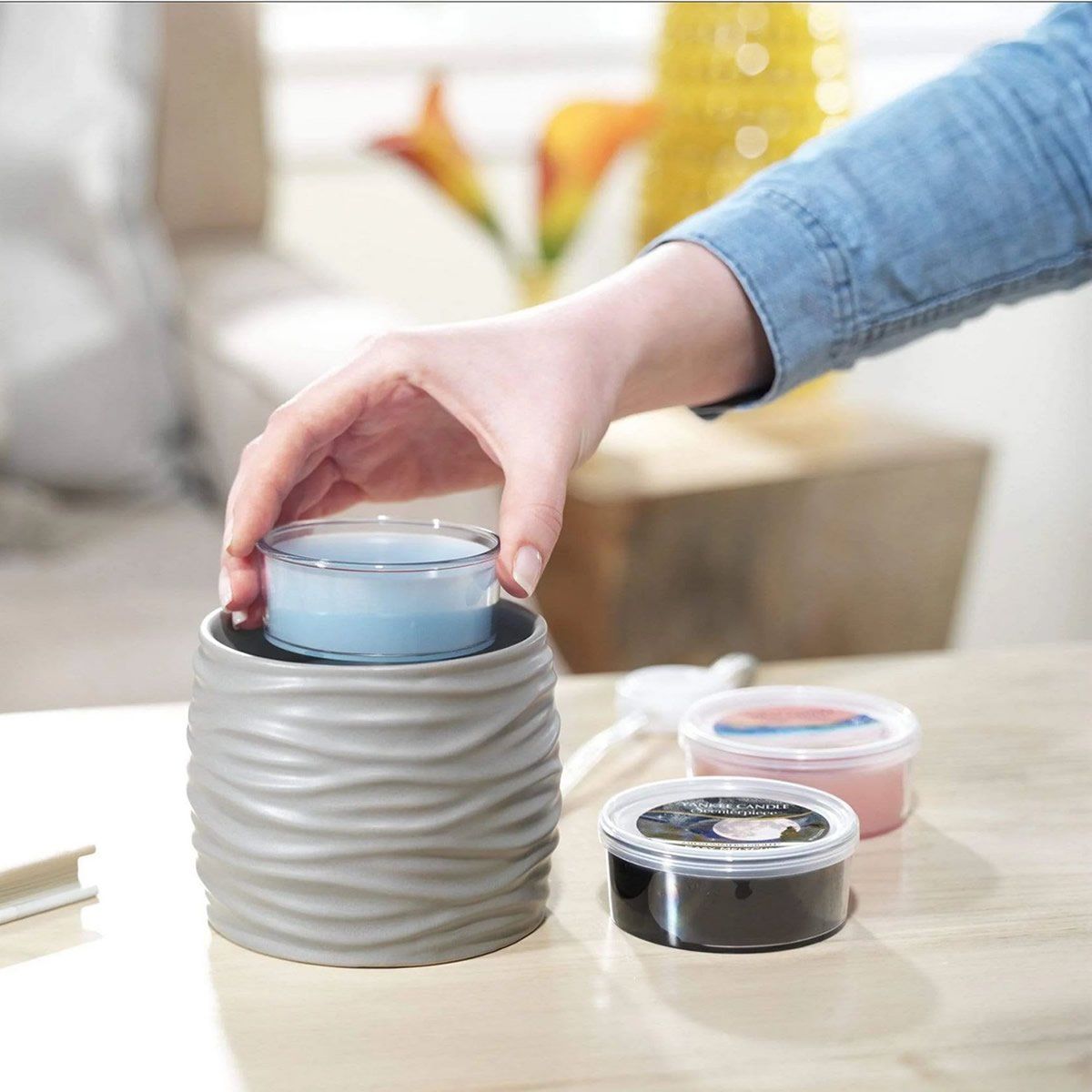 Yankee Candle Kerzen: Yankee Candle Noah Grey Meltcup Warmer mit Timer – Neu und originalverpackt aus Langwiesen von rtWebshop 1