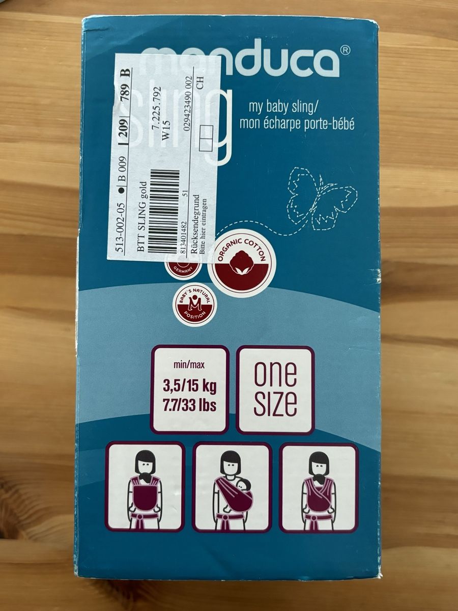 Manduca Marsupi portabebè: Manduca Sling, Tragetuch, Gelb/Gold – Usato da Prêles venduto da 21rena 6