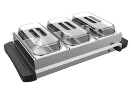 Elektrischer Chafing Speisenwärmer, Edelstahl, 65.7x36.1x16.