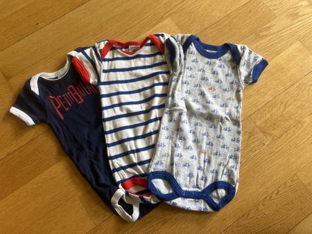 Neue Petit Bateau Bodies, 3Stk, Gr. 3M/60cm