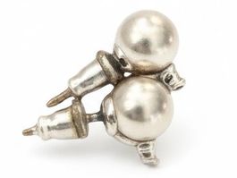 Boucles d’oreilles fantaisie à perles synthétiques et strass