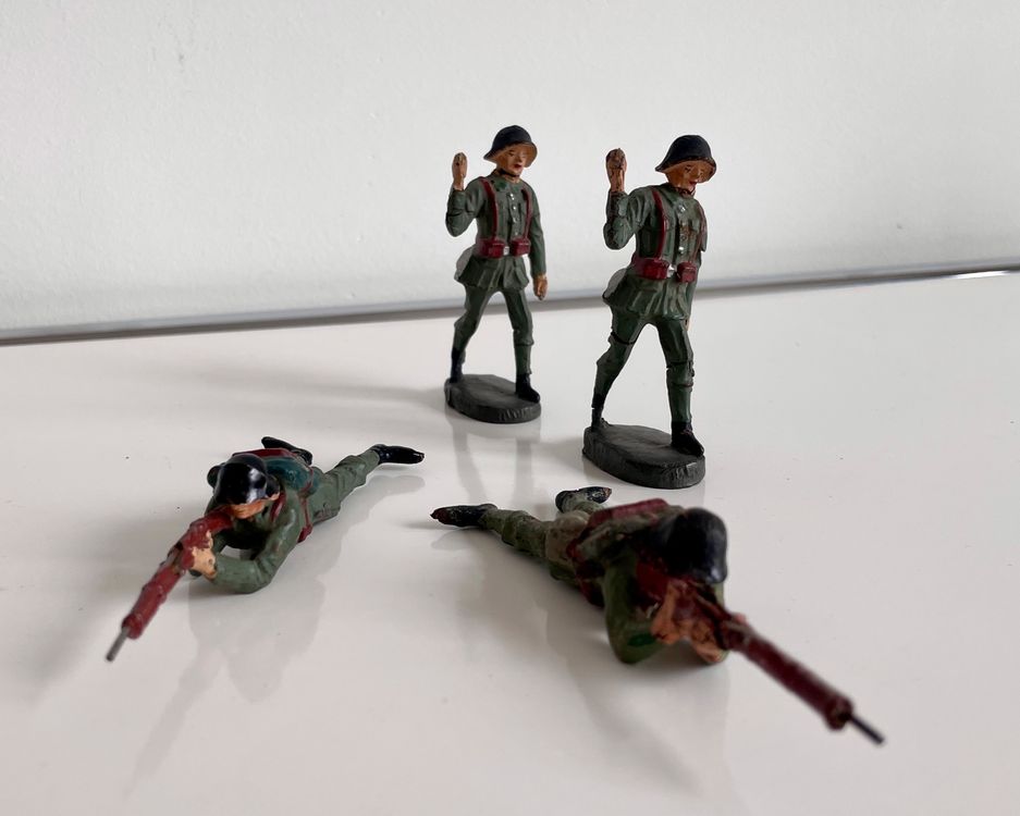 4x Spielzeugfiguren Elastolin Wehrmacht WWII 1