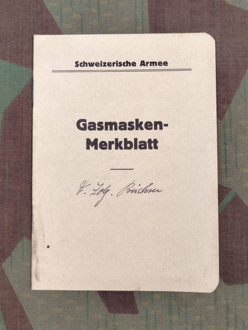 Schweizer Armee Uniformi:  Reglement C 95, Gasmasken-Merkblatt – Usato da Bauma venduto da SwissMilitaria