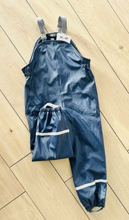 Salopette de pluie enfant, marine, taille 128, doublée!