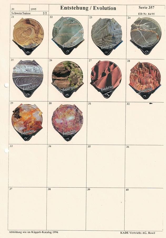 Kaffeerahmdeckel: Entstehung-Evolution - 30 Kaffeerahm Deckeli Komplett 1995 – Gebraucht aus Walenstadt von Numis68 1