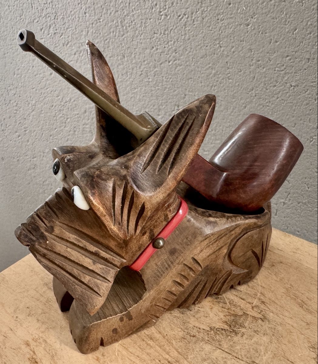 Statuette: Alter Pfeifenhalter Terrier Holz geschnitzt – Usato da Rothrist venduto da Luckywinner 2