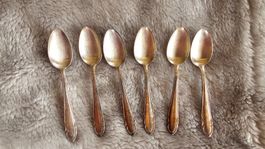 6 petites cuillères métal argenté FOB 90-12 état usagé