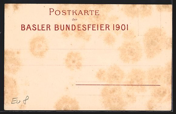 Ansichtskarten: Litho Basel, Basler Festspiel 1901, Basl – Gebraucht aus Berlin von bartko-reher 1
