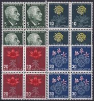 1947, PJ J121-J124 Serie Viererblöcke postfrisch **. K:28.-+