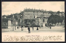 AK Genève, Place Neuve, Panorama, 1904