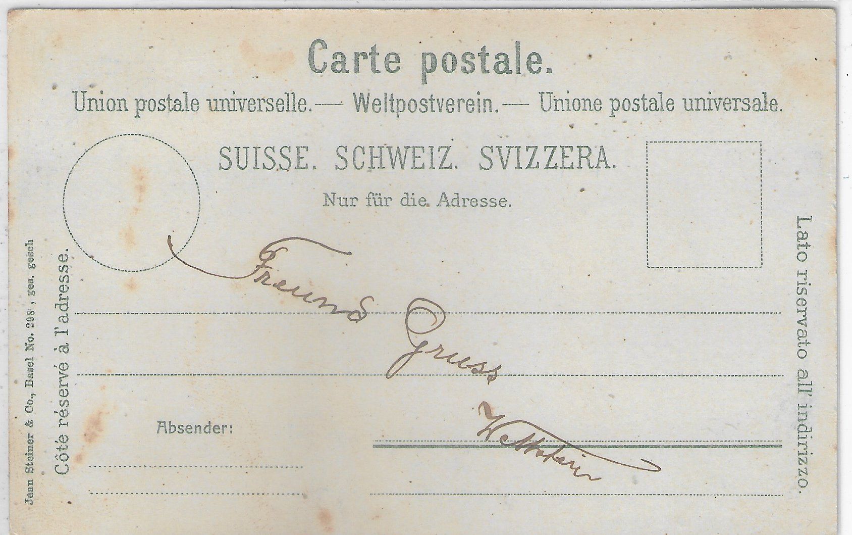 Cartoline postali: Gruss aus Basel - Spalenthor im Mondschein – Usato da Ettingen venduto da Kartenplanet 1