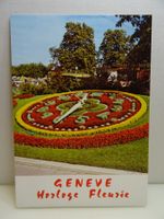 Vintage Postkarte Genf Blumenuhr L'Horloge Fleurie Schwei...