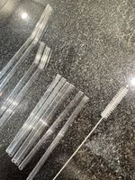 Glas Trinkhalme Set 10Stck. mit Reinigungsbürste 