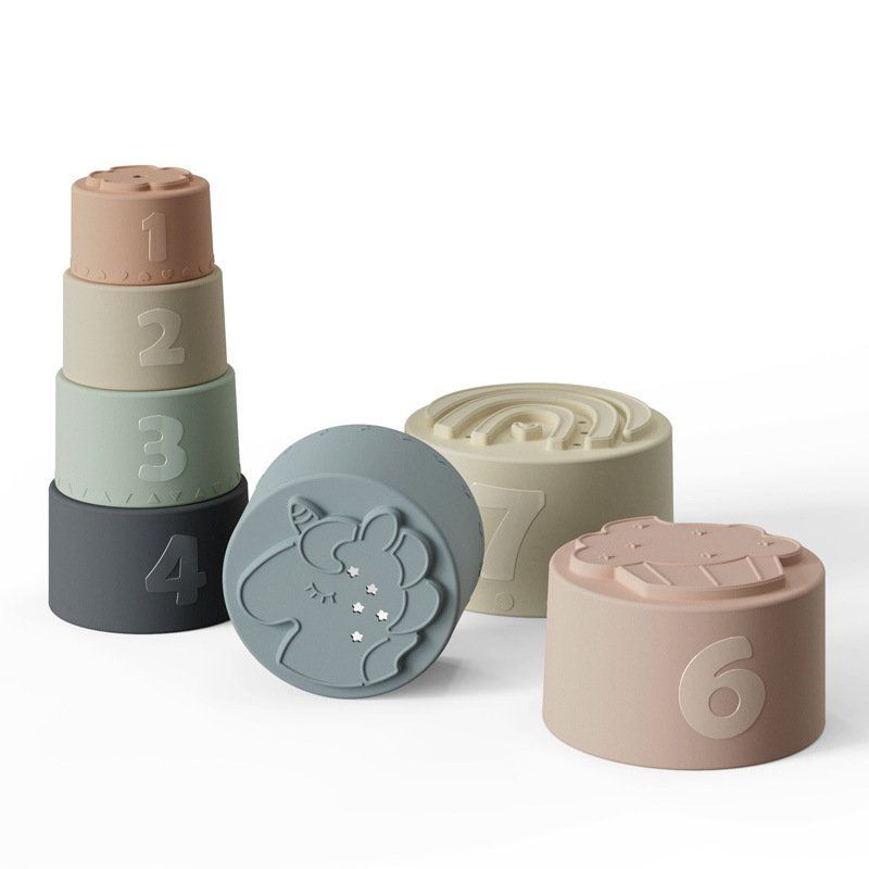 Stapelbecher 8-teilig Für Babys Ab 6 Monate – Montessori Spielzeug, BPA-frei, Für Bad & Sandkasten