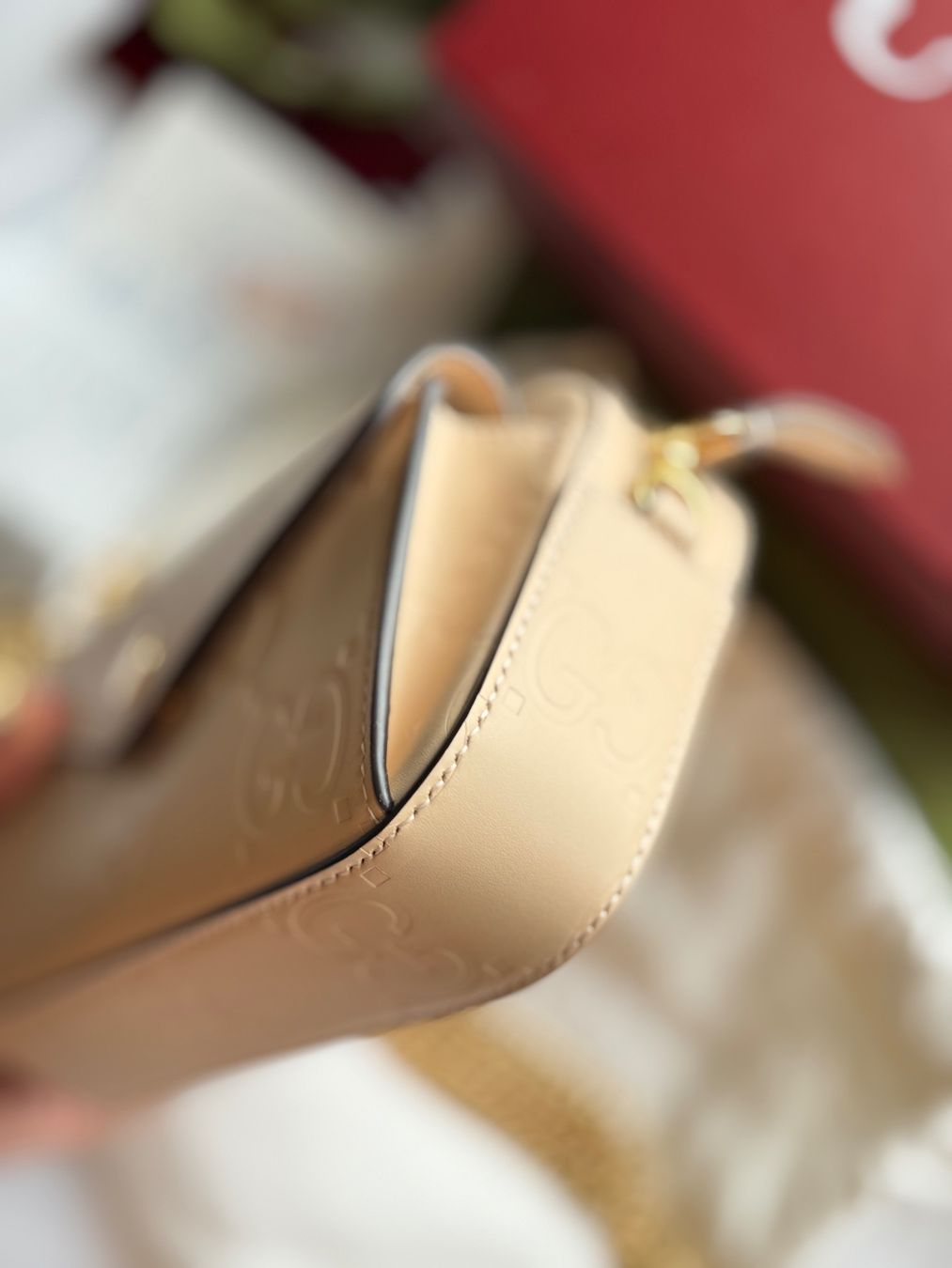 Gucci Borse da donna: Gucci GG Gilbert Monogram Tasche - Beige Leder Neu – Nuovo e nell'imballaggio originale da Grossdietwil venduto da RSW032 3