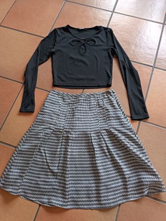 Ensemble jupe ESPRIT+haut noir à manches longues, taille S