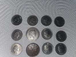 Sammlung von 5 Rappen, 1x 20 Rappen 1884, 2 Rappen 1948