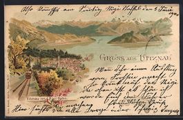 Litho Vitznau, Panorama von der Rigi-Bah