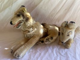 Steiff Hunde Set Collie und Welpe Vintage guter Zustand