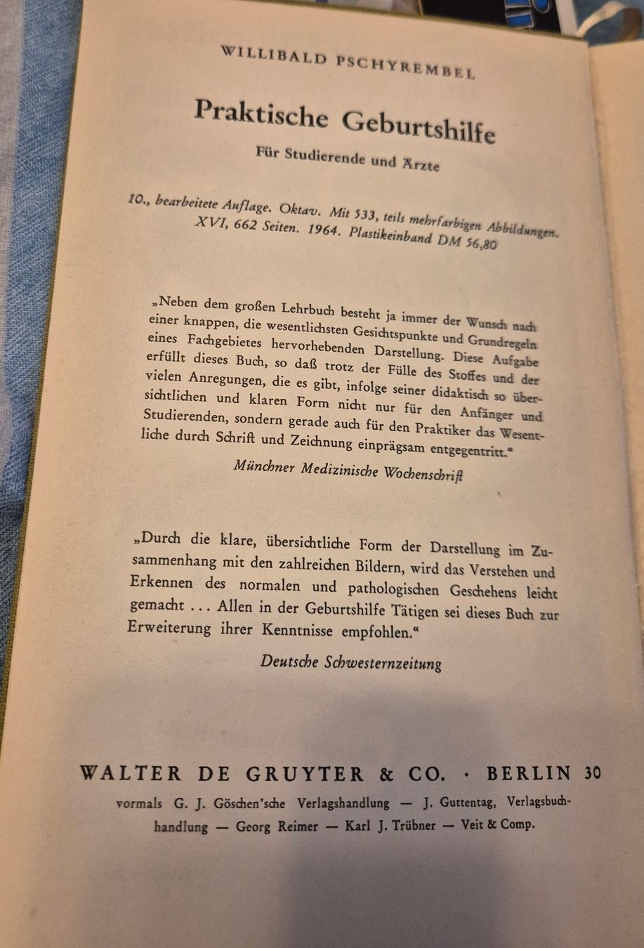 Libri: Pschyrembel klinisches Wörterbuch v. 1964 – Usato da Zug venduto da puzzle73 2
