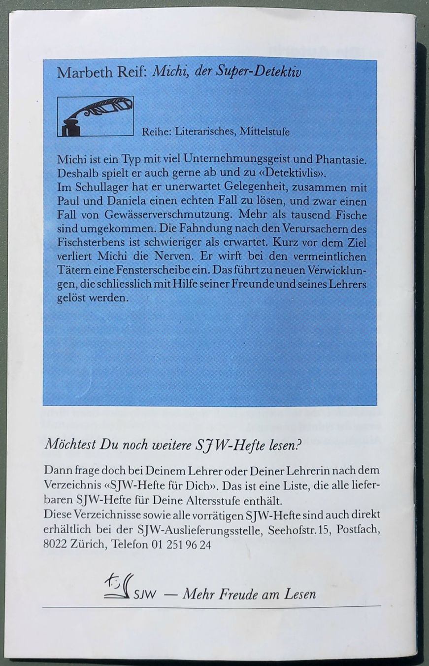 Libri: SKW-Heft - Michi, der Super-Detektiv – Usato da Niederuzwil venduto da lubimaja 5