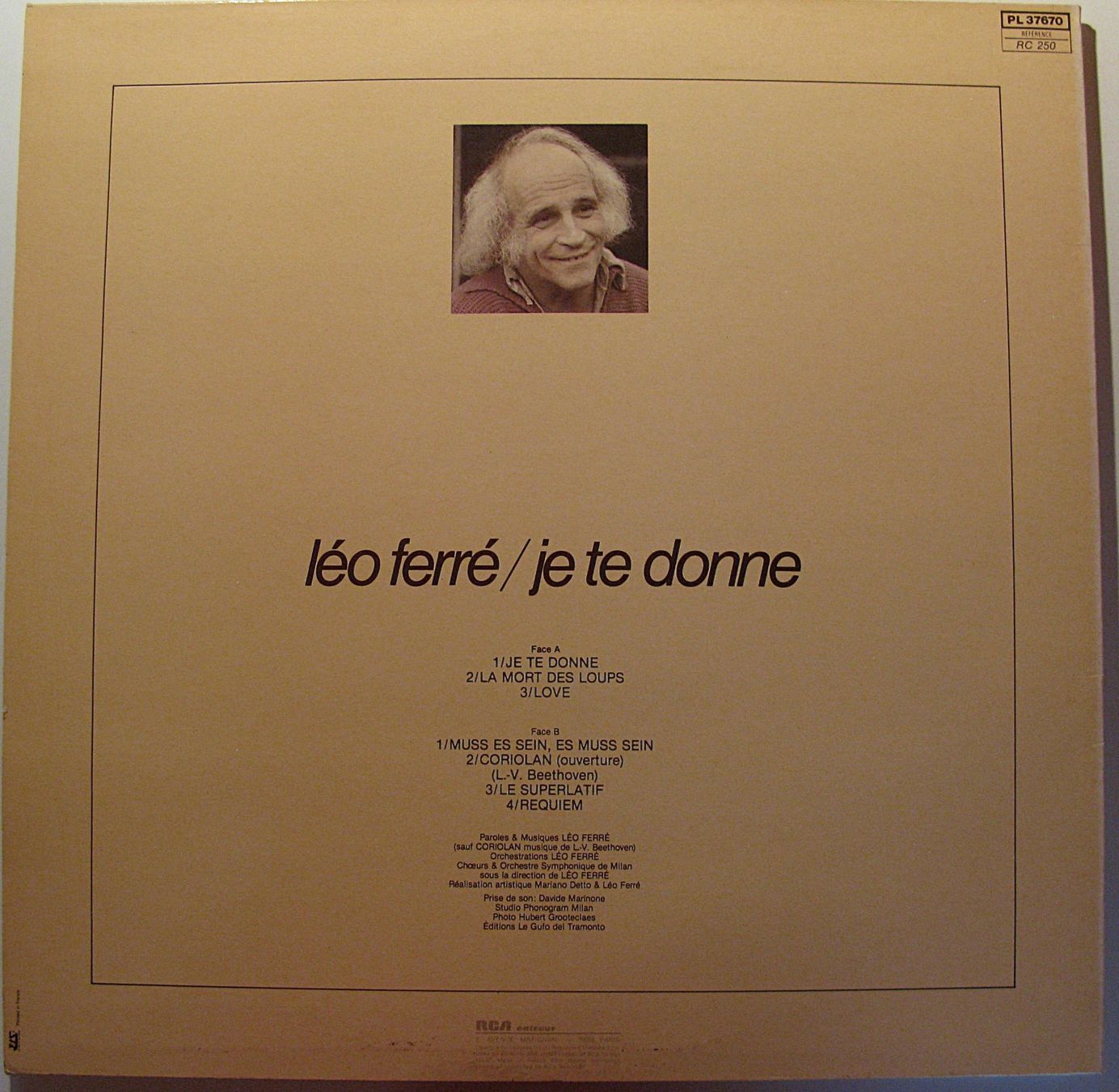 Vinyles: LEO FERRE "Je Te Donne"  LP in VG+ – D'occasion à Monthey par Pingmub 2