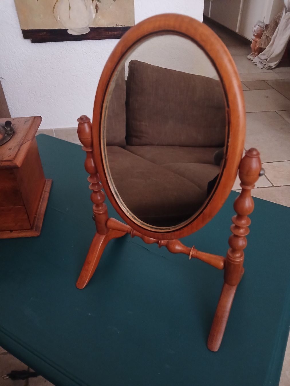 Specchi: Miroir de table ancien en bois massif – Usato da Corcelles-Payerne venduto da evalyne 1