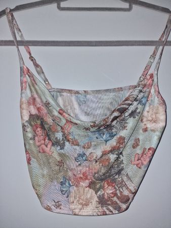 Damen Crop Top mit Engel Motiv 
