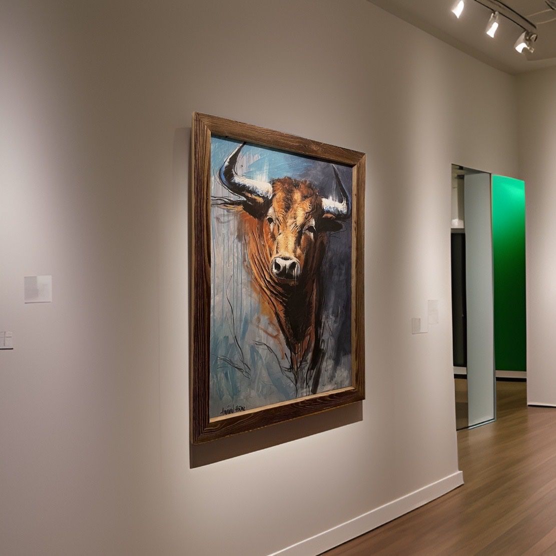Foto & Immagini: Bild Stier Kunstdruck auf Leinwand, Holzrahmen – Usato da Brunnen venduto da Holz-style 3
