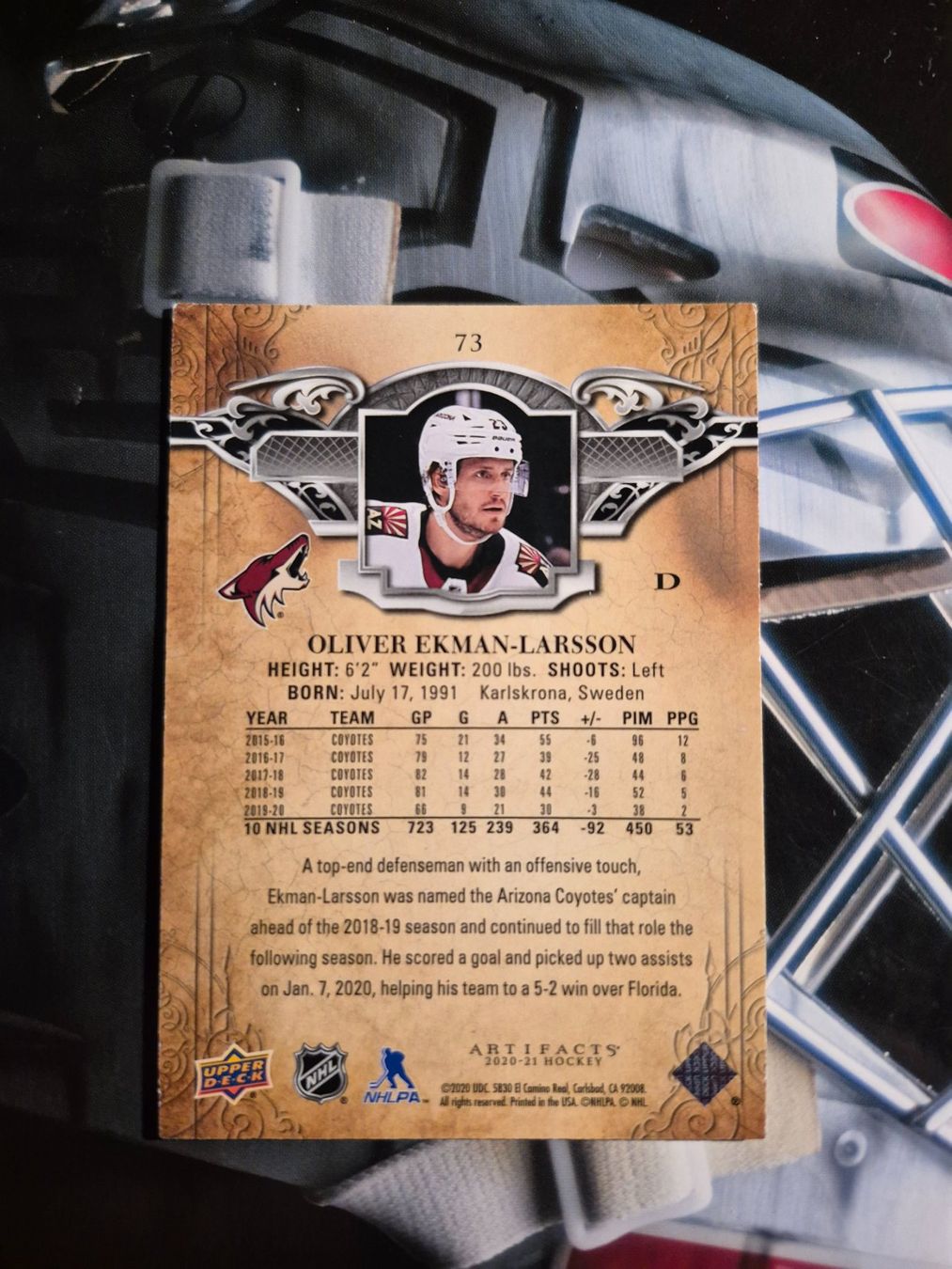NHL Cartes à collectionner: NHL Oliver Ekman Larsson Arizona Coyotes – D'occasion à Treiten par Sauber73 1