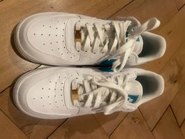 Nike Air Force 1 Sneaker, Weiss/Türkis, Grösse 40