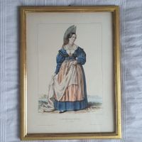 Lithografie Appenzeller Trachte (1848) Bild mit Rahmen