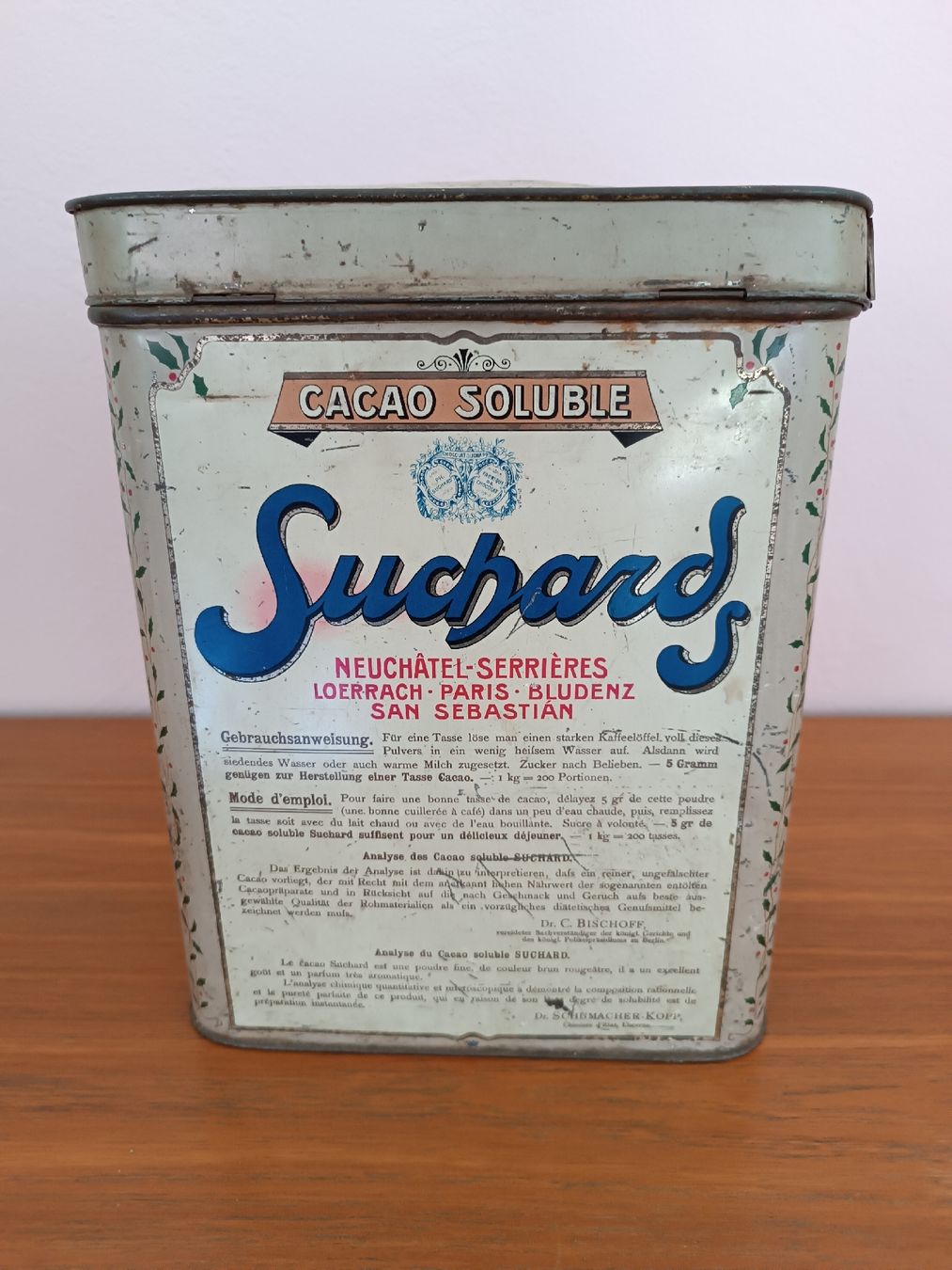 Suchard Schilder: Cacao Suchard Dose um 1900 Emailschild – Gebraucht aus Riehen von sachensucher21 2