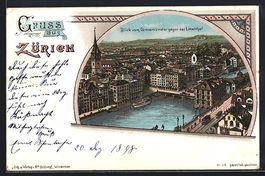 Litho Zürich, Blick vom Grossmünster g