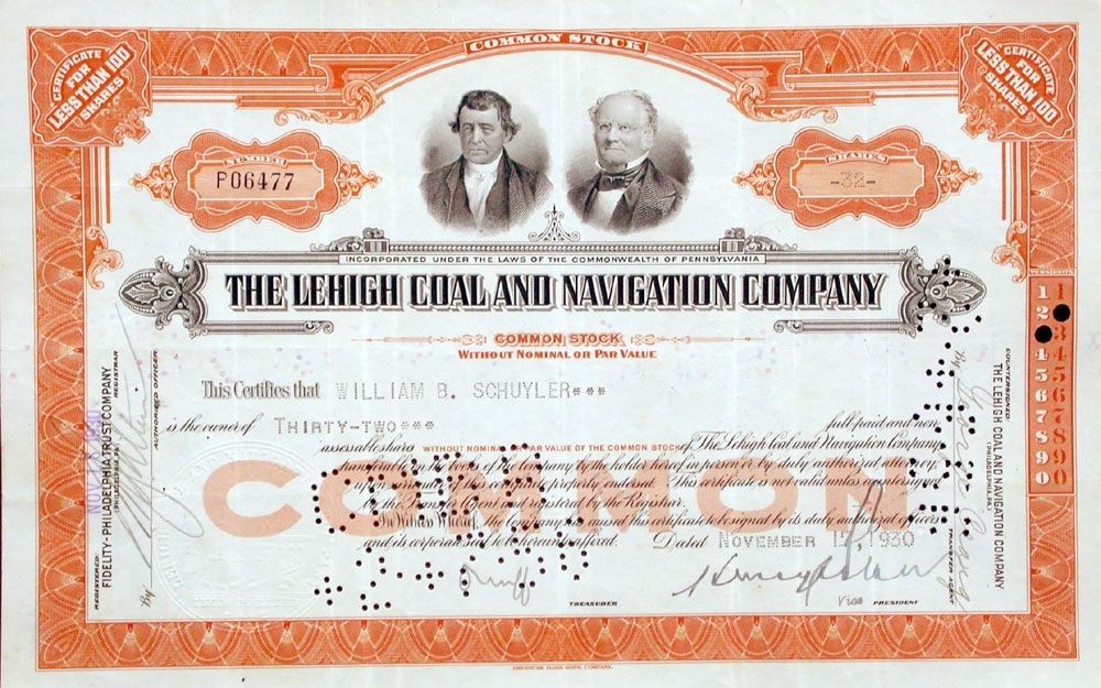 Documents: Lehigh Coal and Navigation Company - 1936 – D'occasion à Solothurn par Sgasche