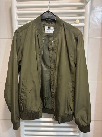 Topman Lightweight Bomber Jacket - Olive Green - S
