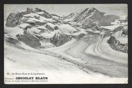 CP Chocolat Klaus n. 28 : Le Mont-Rose et le Lyskamm (1920s)