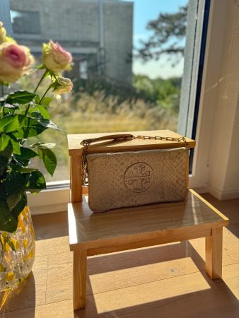 Tory Burch Handtasche Snake-Optik beige/gold gebraucht