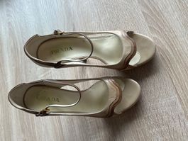 Pumps beige/braun Leder von Prada Grösse 39