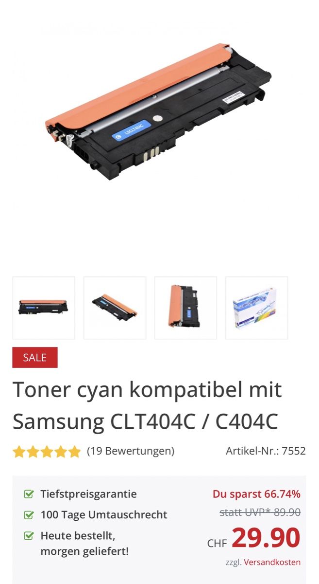Samsung Cartucce per stampanti & toner: Druckerpatronen Samsung – Nuovo e nell'imballaggio originale da Zürich venduto da Rza8 5