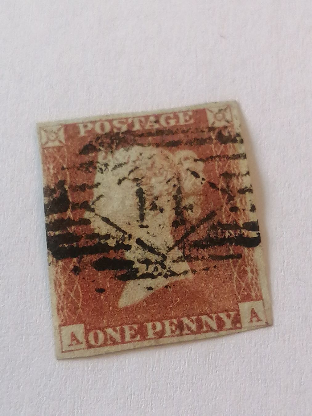 Alle Briefmarken: One Penny Red 1846 – Gebraucht aus Happerswil von tschergi
