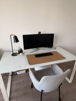 Schreibtisch / Pult Glas weiss gebraucht