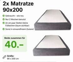 2x Matratze 90x200