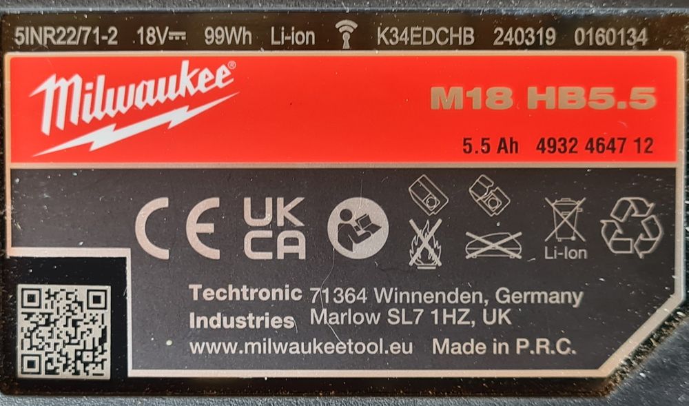 Milwaukee M18 High Output Akku 5,5 Ah (Neu (gemäss Beschreibung)) in ...