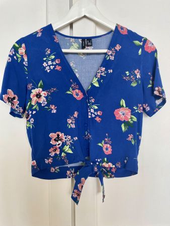 Blouse femme Vero Moda à fleurs, coupe courte - Taille S