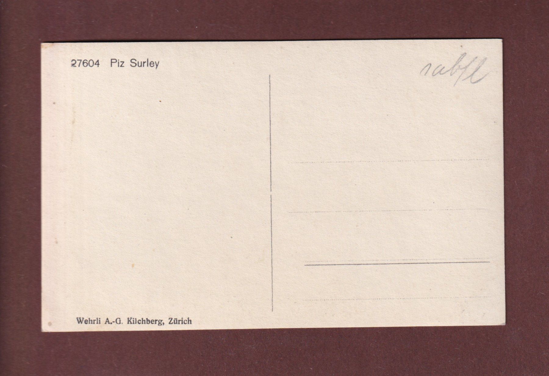 Cartes postales: PIZ SURLEY – D'occasion à Pully par nicecards-shop 1