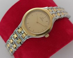 Omega De Ville Symbol Damenuhr – 18k Massivgold & Stahl