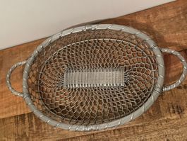 Mid Century Aluminium Korbaufsatz, Vintage, Frankereich 1950